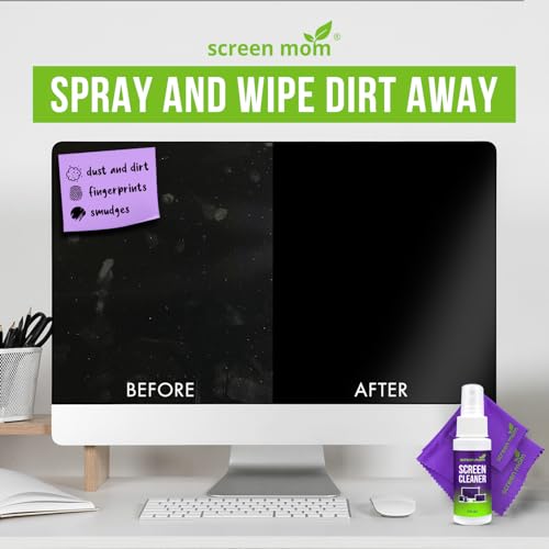 Screen Cleaner 6-Pack Microfiber Cloths for TV, Car, Laptop & Computer | Scratch-Free Care, TVs, Monitors, Lenses, Washable Fabric, Streak-Free Results, Multipurpose Use, Cleaning Kit