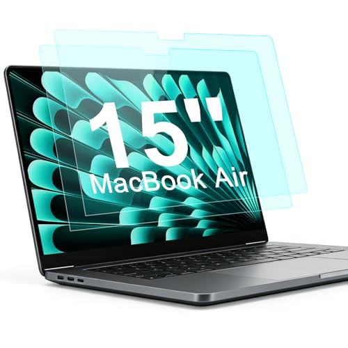 2-Pack Anti Blue Light Screen Protector for MacBook Air 15-inch (2023-2026, M2, M3, M4, M5), Matte Anti Glare Film Protector for Mac 15.3'' (Model A2941 A3114 A3241 A3448) - size: MacBook Air 15 Inch(2023-2026)