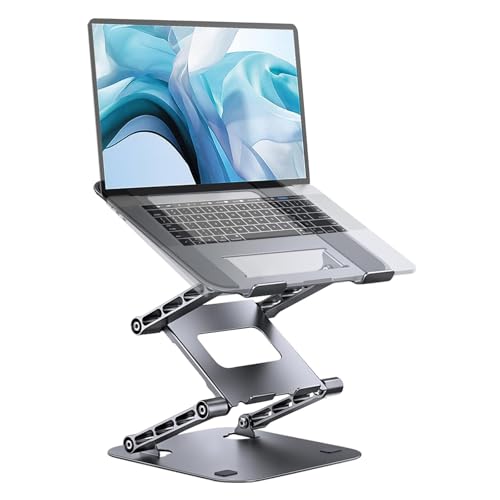 Laptop Riser,Ergonomic Laptop Stand,3-Tier Foldable Laptop Stand,Steel,Can Bear 4KG,Reading and Easy Carrying,for 10-17.3'' Inches Laptop