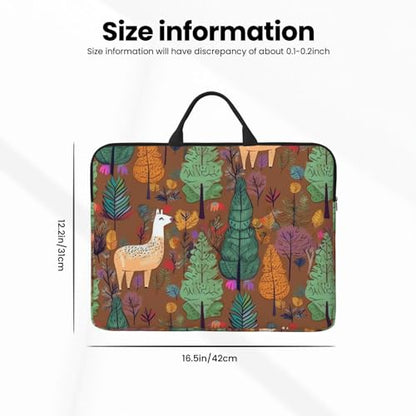14 inch Laptop Sleeve with Handle Shockproof Laptop Bag Waterproof Computer Cover Bag Alpaca in The Forest Briefcase