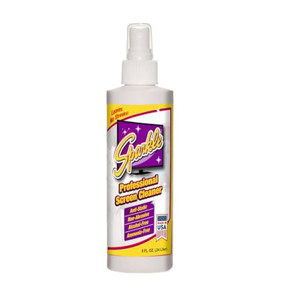 Sparkle Screen & Monitor Cleaner Spray, Ammonia & Alcohol-Free, Anti-Static, Streak-Free Formula for TVs, Laptops & Displays, 8 fl oz (Pack of 2) - size: 8 Fl Oz (Pack of 2)