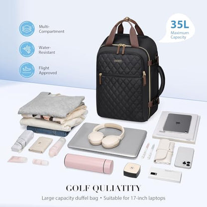 Rolling Backpack for Women,Travel Laptop Backpack with Wheels Roller Wheeled Backpack Underseat Carry On Luggage for Travel Business Trip,Fit 17Inch,Black - color: Black