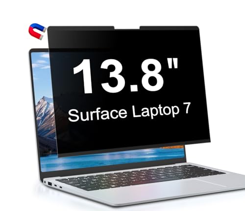 13.8 Inch Magnetic Privacy Screen for Microsoft Surface Laptop 7, Removable Anti Glare Screen Protector, Blue Light Computer Filter, Anti Spy Easy Install - size: Surface Laptop 7 13.8 Inch
