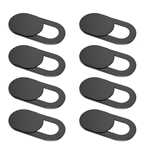 Toojcc Laptop Camera Cover Slide, [8 Pack] Ultra-Thin Webcam Cover Compatible with Camera for MacBook,Laptop,PC,Computer,iMac,iPad. 0.022in Thick Web Blocker Protect Your Privacy and Security - color: 8 Pack black