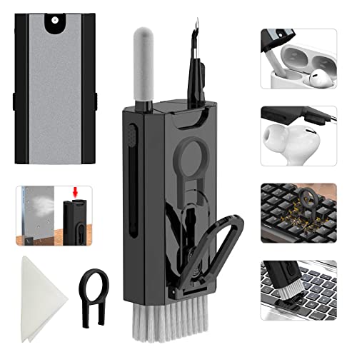8 in 1 Electronic Cleaning kit - Keyboard Cleaner, Keyboard Cleaning Kit, Laptop Cleaner, Laptop Cleaning Kit, Electronic Cleaner Kit for Laptop/Phone(Give Away a Flannel Cloth) Black