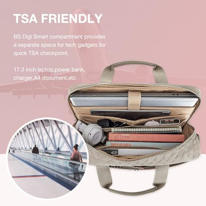 BAGSMART 17.3/15.6 Inch Laptop Bag, Briefcase for Women Computer Messenger Bag Office Travel Business, Warm Gray - color: Warm Gray, size: 17.3 Inch