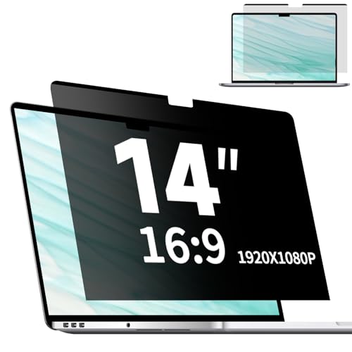 Magnetic Laptop Privacy Screen 14 Inch 16:9, Removable Matte Anti Glare Blue Light Filter - Computer Privacy Shield for 14in Laptop Protector - size: 14 Inch 16:9 Laptops