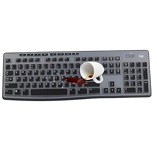 Keyboard Cover for K270 Wireless Keyboard, Logitech MK295 MK275 MK270 Wireless Keyboard Cover, Logitech K200 K260 K270 MK200 MK260 K270 K275 K295 Keyboard Cover Skin Protector -Black - color: Black