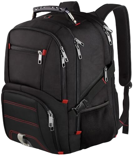 LTINVECK Travel Laptop Backpack,Extra Large Backpack for Men,Big 17 Inch Computer bag Tech Backpack - color: Black