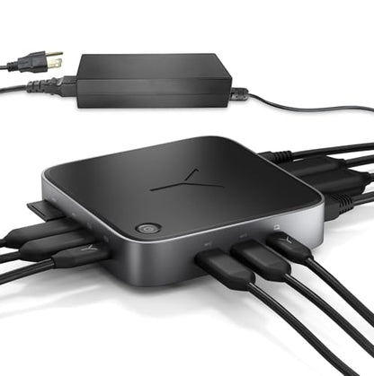 Brydge Stone CORE Powered Charging Docking Station – 10 Ports, 100W PD, Dual Monitor Docking Station, 4K60Hz, 8K HDMI, SD 4.0, USB-A & USB-C, Ethernet – Windows & MacOS Compatible Laptop