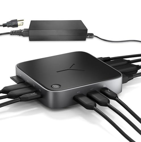 Brydge Stone CORE Powered Charging Docking Station – 10 Ports, 100W PD, Dual Monitor Docking Station, 4K60Hz, 8K HDMI, SD 4.0, USB-A & USB-C, Ethernet – Windows & MacOS Compatible Laptop