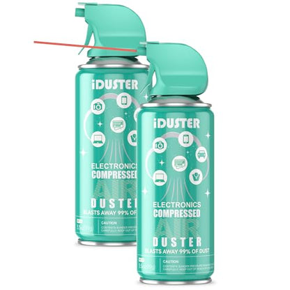 Compressed Canned Air Duster for Computer - iDuster Disposable Electronic Keyboard Cleaner for Cleaning Duster, 2PCS(3.5oz) - size: 3.5oz 2PCS
