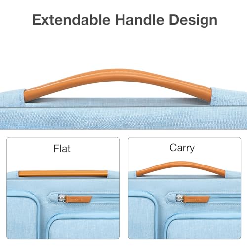 MOSISO 360 Protective Laptop Case 13.3 inch, 13-13.3 inch Laptop Sleeve Compatible with MacBook Air/Pro 13 / Pro 14,HP Dell Acer ASUS,Side Open Carrying Case with 4 Zipper Pockets&Handle, Air Blue - color: Air Blue, size: 13.3 inch