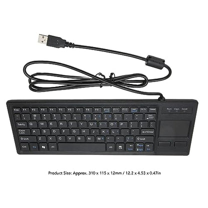 Wired USB Keyboard with Touchpad, Compact Industrial Keyboard Trackpad Combo with HUB Function Ergonomic Keyboard USB Keyboard Trackpad Keyboard for Industrial Food Service Marine