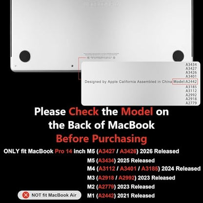 MEEgoodo Compatible with MacBook Pro 14 inch Case (M5/M4/M3/M2/M1) Pro/Max 2026 2025 2024 2023 2021, Case Fit Model A3427/A3426/A3434/A3112/A3401/A3185/A2918/A2992/A2779/A2442,Beautiful Fantasy Flower - color: Beautiful Fantasy Flower