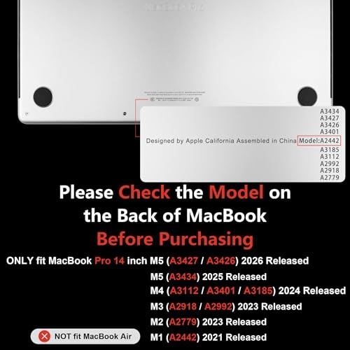 MEEgoodo Compatible with MacBook Pro 14 inch Case(M5/M4/M3/M2/M1)Pro/Max 2026 2025 2024 2023 2021,Fit Model A3427/A3426/A3434/A3112/A3401/A3185/A2918/A2992/A2779/A2442, Blue Watercolor Flowers&Stripes - color: Blue Watercolor Flowers&Stripes
