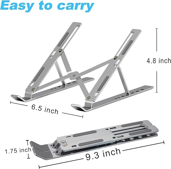 Portable Laptop Stand with Cooling Fan, Laptop Stand, Detachable Adjustable Laptop Riser, Compatible with 18-inch Laptops (Silver) - color: Silver
