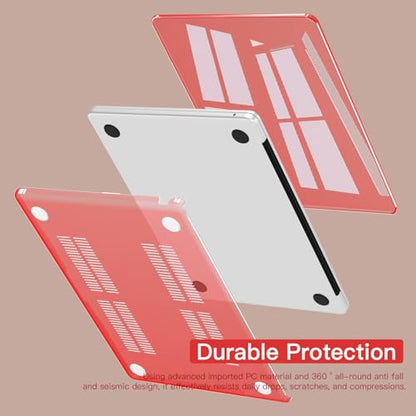CISSOOK Compatible with MacBook Air 13.6 inch Case 2026 2025 2024 2023 2022 | A3449 A3240 A3113 A2681, 5in1 Set Hard Shell Case Keyboard Cover for MacBook Air 13.6 inch M2 M3 M4 M5, Crystal Red - color: Air13.6inch-Crystal Red