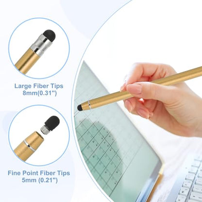 PATIKIL 5 Pcs Stylus Pens for Touch Screens, 2 in 1 High Sensitivity Universal Pen Capacitive Stylus for Phone Tablet Laptop Touch Screen Devices, Gold - color: Gold