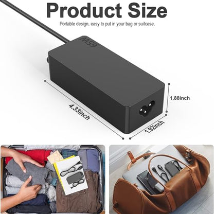 DECSZDY Replacement for 65W Lenovo Laptop Charger USB C ;Compatible with Lenovo ThinkPad T480s T580s T490 E480 E580 Chromebook C330 S330 100e 300e 500e,Yoga C930 C940 720 Power Supply Adapter Cord