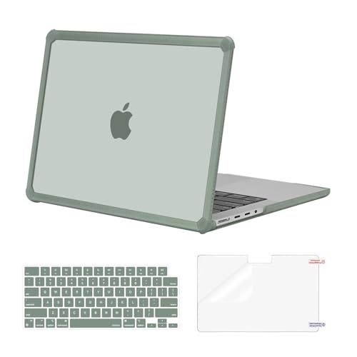 MOSISO Compatible with MacBook Pro 14 inch Case M5 M4 M3 M2 M1 2026-2021 | 3 in 1 Kit Anti-Crack Hard Shell with TPU Bumper, A3427 A3426 A3434 A3112 A3185 A3401 A2918 A2992 A2779 A2442, Emerald Green - color: Emerald Green