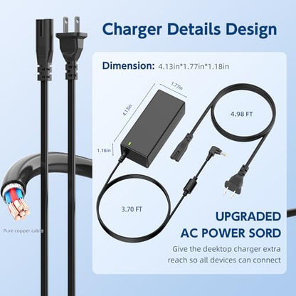 65W 19V Laptop Charger for Toshiba Satellite, 8.5FT Cord | ONLY fits Toshiba laptops needing 19V & 5.5mm round plug. 8.5FT long cord. Does NOT fit 19.5V or USB-C.