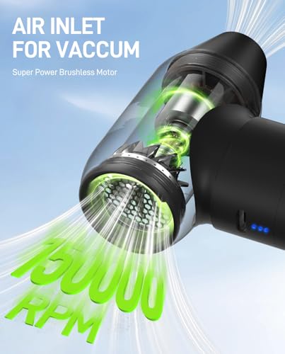 Compressed Air Duster, Clean Kit for Drone, Camera Lens & Computer | 3-Speed 150K RPM Deep Cleaning for PC, Keyboard, and Electronics. Eco-friendly Rechargeable Replaces Canned Air.