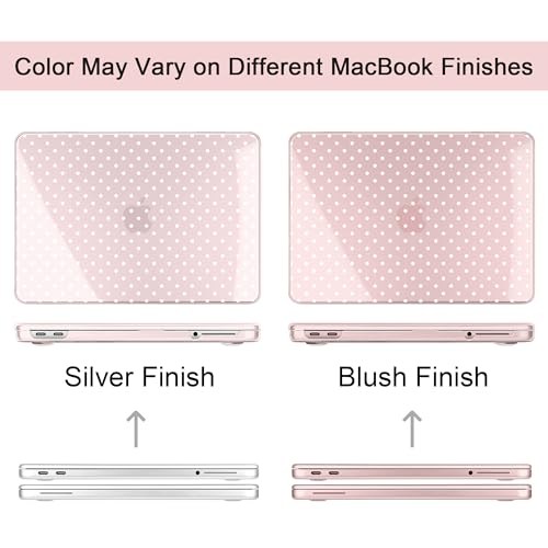 MEEgoodo Printed Case for New MacBook Neo 13 Case inch 2026 Release Model A3404, Laptop Hard Shell with Keyboard Cover & Screen Protector & USB-C Adapter, Blush & White Polka Dots - color: Blush & White Polka Dots
