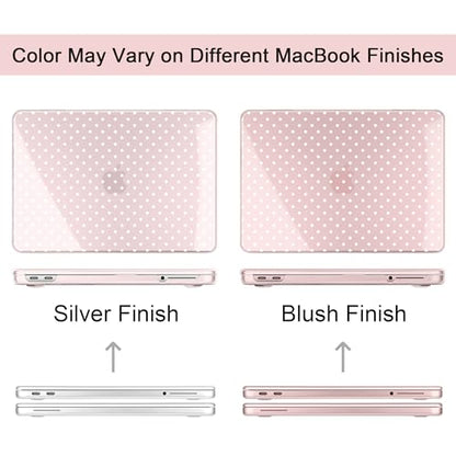MEEgoodo Printed Case for New MacBook Neo 13 Case inch 2026 Release Model A3404, Laptop Hard Shell with Keyboard Cover & Screen Protector & USB-C Adapter, Blush & White Polka Dots - color: Blush & White Polka Dots