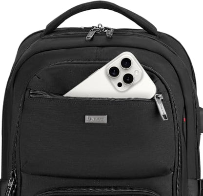 17 Inch Laptop Backpack for Travel Water Resistant College Backpack for Men Women Laptop Bag with USB Charging Port and Clear Cosmetic Bag, Black - color: Black-k