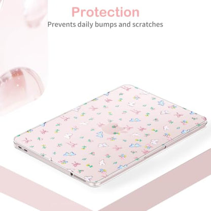 Feams for MacBook Neo 13 Inch Case 2026 A3404, Stylish Protective Clear Case Hard Shell Transparent Cover for MacBook Neo 13 Inch 2026 (A18 Pro Chip) with Keyboard Cover, Butterfly Bow - color: Butterfly Bow