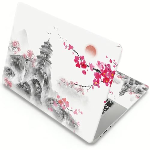Laptop Skin Sticker Laptop Cover for 12" 13" 13.3" 14" Laptop Stickers,Reusable Skin Sticker Cover Personalized Art Waterproof & Scratch-Resistant Protector Case,Japanese Cherry Blossom - color: Japanese Cherry Blossom