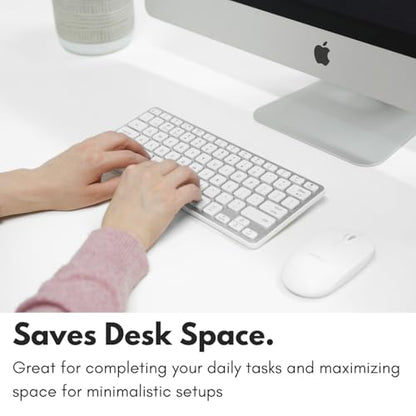 Macally Compact Backlit Bluetooth Keyboard for Mac – Space-Saving, Rechargeable Multi-Device Compatible Apple Wireless Keyboard for MacBook Pro/Air, iMac, Mac mini - color: Silver