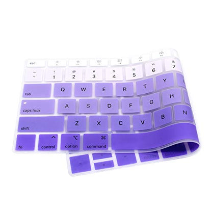 Se7enline for MacBook Pro 13/16 inch Keyboard Cover 2019-2026,Rose Quartz | Silicone Waterproof Dustproof Durable Washable Laptop Accessories Protective Skin 2019/2020/2021/2022/2023,Gradient Purple - color: Gradient Purple