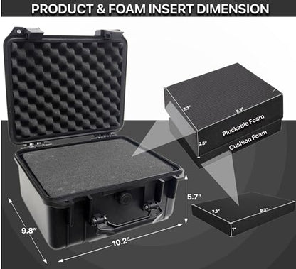 Tactical Hard Case WaterProof & Shock Proof With Custom Foam Insert - size: Small