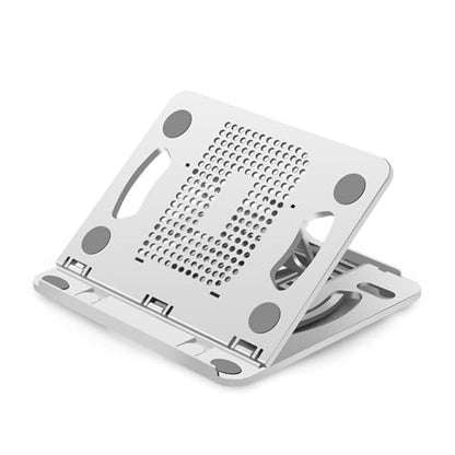 Laptop Stand for Desk Portable and Adjustable Rack with 360 Degree Rotating Base Holds Notebook Home Portable Foldable Stand - color: White