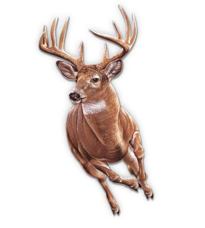 Deer Running - 12" Vinyl Sticker Waterproof Decal - size: 12"