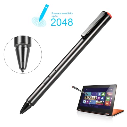 Active Pen for Lenovo Thinkpad Yoga C930-13, 720, 730, 920, Flex 14/15, Flex 6, ThinkPad X1 Yoga Gen 3, X1 Extreme, X1 Tablet Gen 3, Miix 720, Miix 520/510-12, 4X80N95873 GX80N07825, Black - style: Active Pen