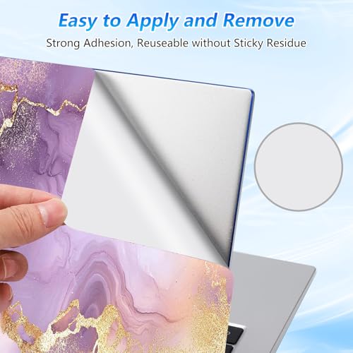 Universal Laptop Skin Sticker Decal with 2 Wrist Pad Skins, Waterproof Scratch Vinyl Cover for 11–15.6 Inch MacBook, HP, Dell, Lenovo, Cutable & Reusable,Luxury Marble Fluid Print - color: Luxury Marble Fluid Print