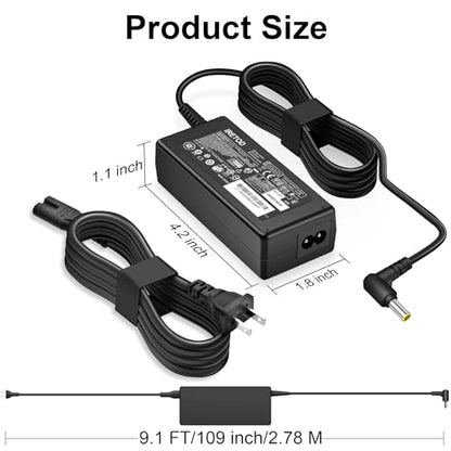 Replacment for LG Monitor Power Cord - DC 19V Power Supply for LG Electronics 27" 24" 23" 22" 20" 19" LCD LED HD TV Monitor Widescreen Power Adapter Cord(6.5 * 4.4mm)