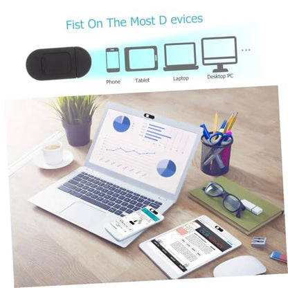 SOLUSTRE 4pcs Webcam Cover Slide for Laptop and Tablet Hacking Privacy Easy to Use Metal Camera Shield for Pc and Desktop Black