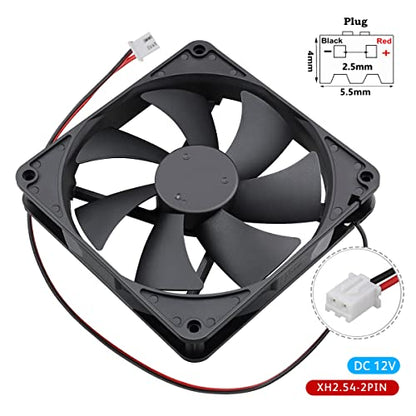 GDSTIME 12V Cooling Fan 1425, 140mm x 25mm Dual Ball Bearings Brushless Fan | 140x140x25mm, 1425, Replacement for PSU, Heater, Wine Fridge Condenser - size: 140x25mm