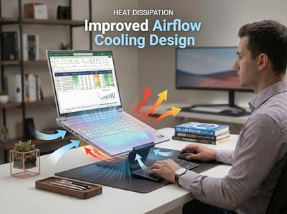 Laptop Stand for Desk – Ergonomic Laptop Riser, Improves Posture & Reduces Neck Pain, Stable No-Wobble Design, Cooling Airflow, Fits 10–17” Laptops, Office & Home Setup - color: Black