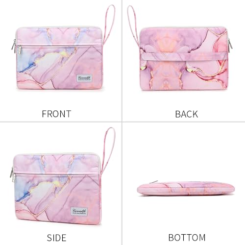Canvaslife Laptop Sleeve Case Cover with Pocket for MacBook Pro 14 inch and 14 inch-14.4 inch HP, Lenovo, Dell, ASUS, Acer Notebook Computer (New Pink Marble) - color: New Pink Marble, size: 14 inch / 14.0 inch