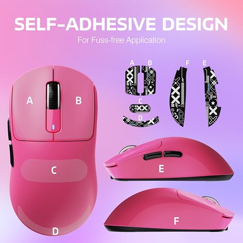 ATTACK SHARK X3 49g Lightweight Wireless Gaming Mouse, Berry&Tape | Triple Mode Ergonomic Computer Mouse, PAW3395 26K DPI Sensor,200h Battery Life, Programmable Buttons for PC/Mac/Win - color: Berry & Griptape