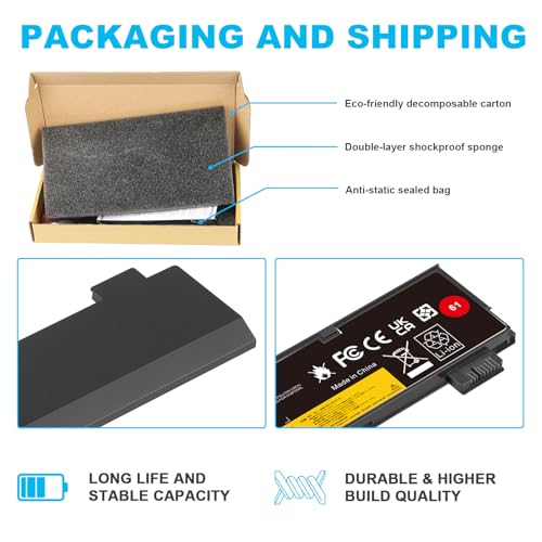 01AV423 Laptop Battery Replacement for 11.4V 24WH Lenovo ThinkPad T570 T580 T470 T480 A475 A485 P51S P52S TP25 01AV452 01AV422 01AV424 01AV490 4X50M08810 SB10K97579 SB10K97580 SB10K97581 SB10K97597 - size: 8.19x2.13x0.35inch 01AV423