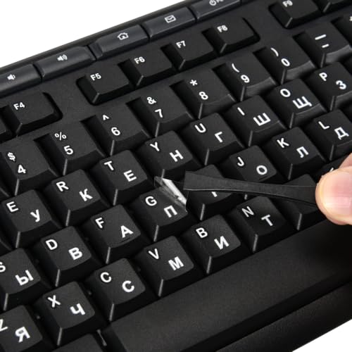 2PCS Ukrainian Keyboard Letter Stickers: Ukraine Keyboard Letters Replacement Sticker, Borderless Characters Alphabet for Laptop Computer PC Desktop, Peel-Off Film, Leave Letters - size: Ukrainian