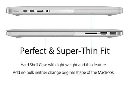 UESWILL Matte Hard Shell Case Cover Compatible with MacBook Pro (Retina, 13 inch, Early 2015/2014/2013/Late 2012), Model A1502/A1425, No CD-ROM, No USB-C, Clear - color: Clear, size: MacBook Pro 13" Retina A1502/A1425