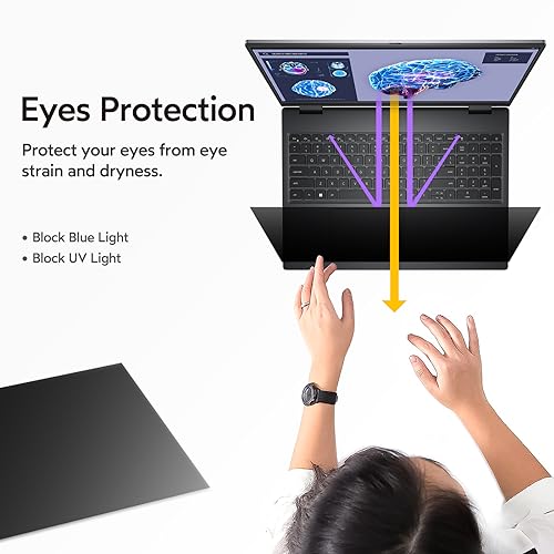 MOBDIK 14 Inch Laptop Privacy Screen Filter for 16:9 Aspect Ratio | 2 Pack Removable Laptop Privacy Screen Shield, Anti-Spy, Anti-Glare Blue Light Filter, Anti-Scratch
