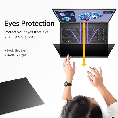 MOBDIK 14 Inch Laptop Privacy Screen Filter for 16:9 Aspect Ratio | 2 Pack Removable Laptop Privacy Screen Shield, Anti-Spy, Anti-Glare Blue Light Filter, Anti-Scratch